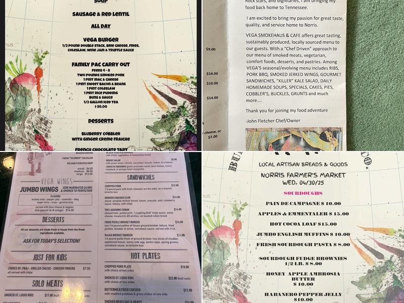 VEGA Cafe & Smokehaus Menu