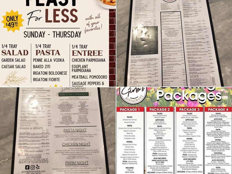 GINO’S OF COMMACK Menu