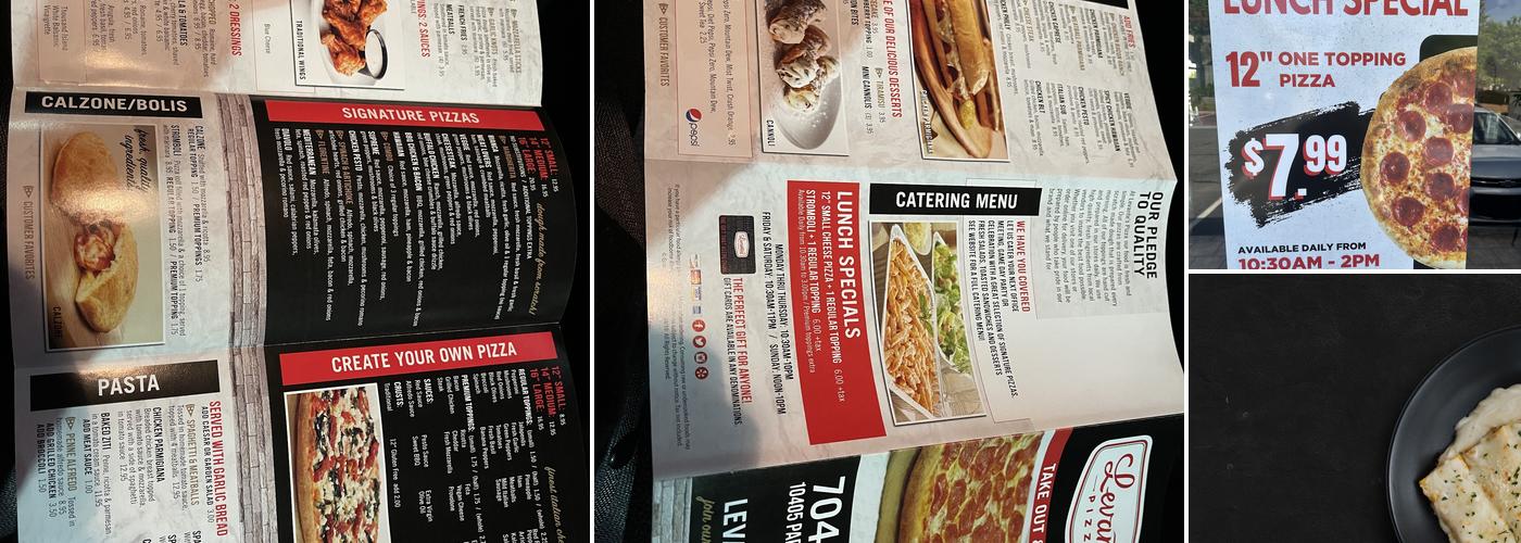Levantes Pizza Menu