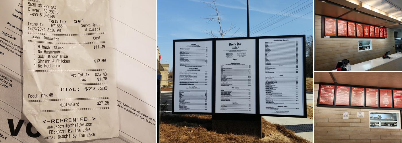 Kochi by the Lake Menu