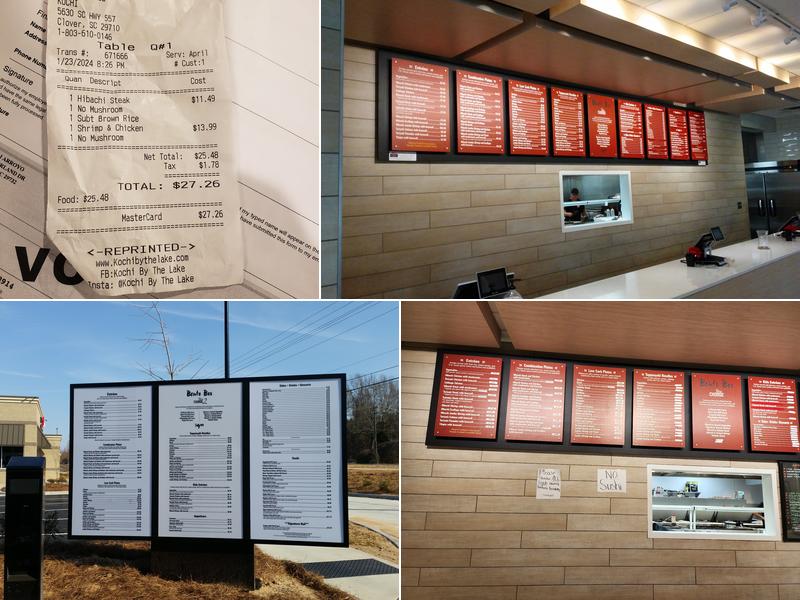 Kochi by the Lake Menu