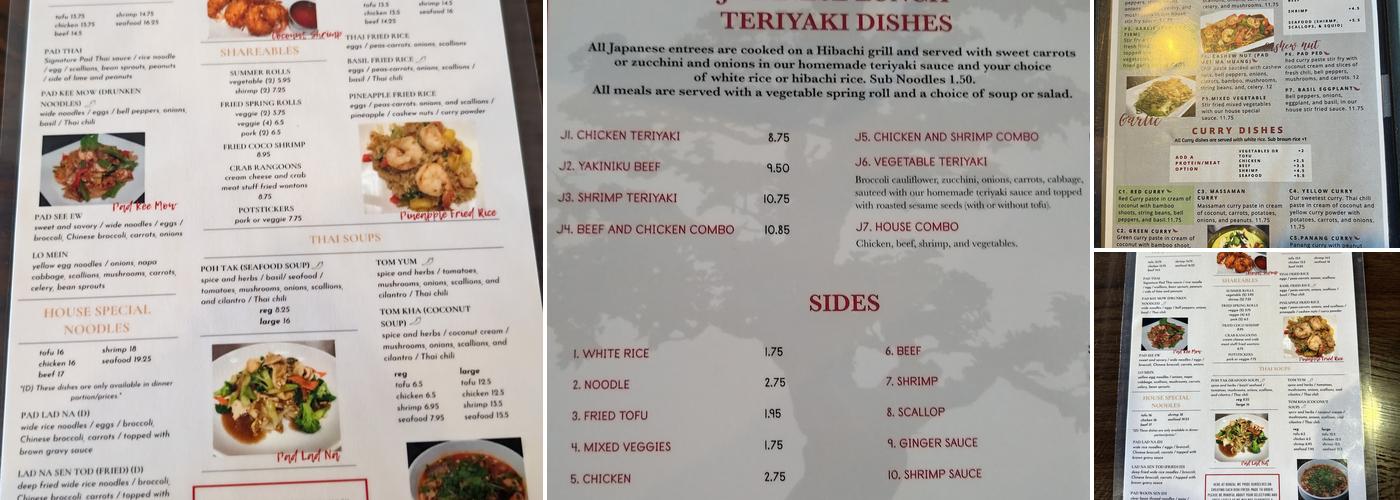Bonzai Thai Cuisine Menu
