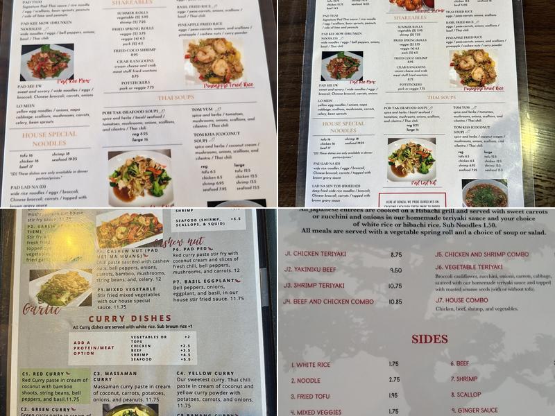 Bonzai Thai Cuisine Menu