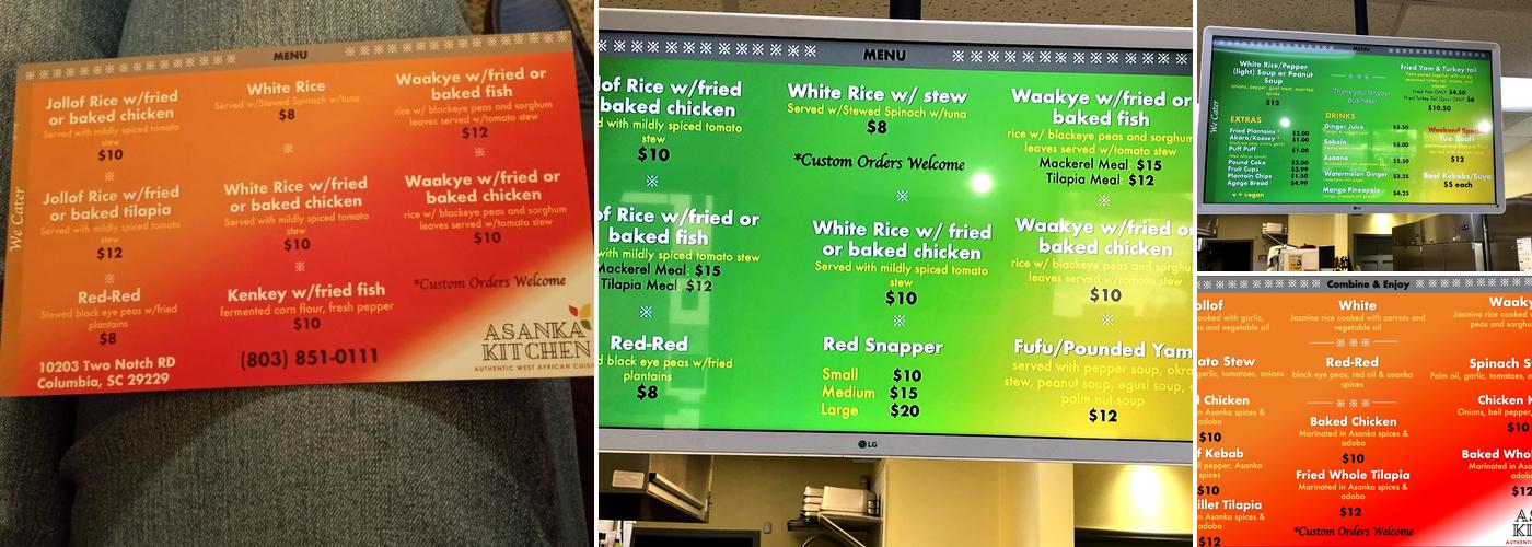 Asanka Kitchen Menu