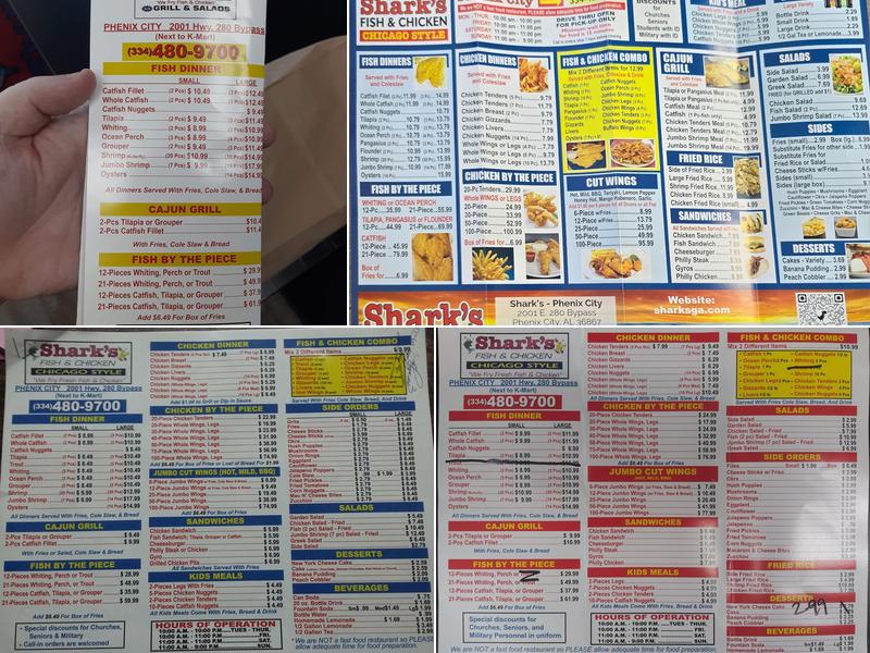 Sharks Fish & Chicken - Phenix City , Alabama Menu