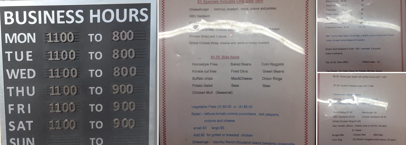 J&J BBQ and Such LLC Danielsville Menu