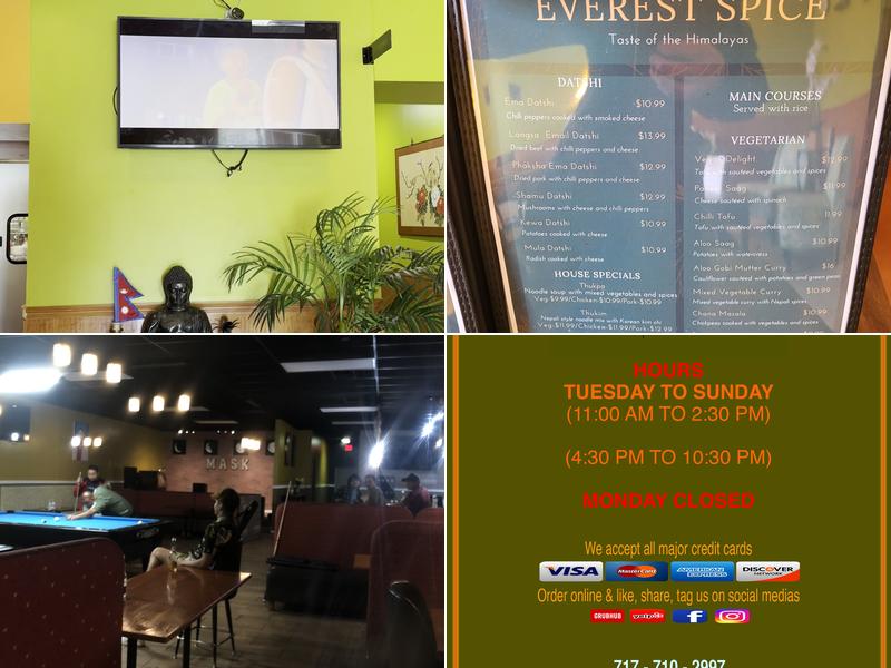 Everest Spice Menu