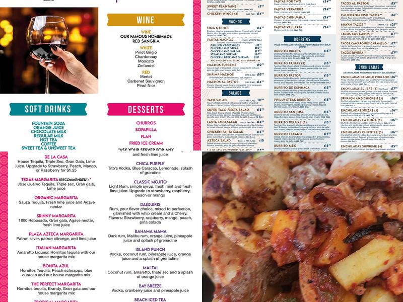 Plaza Azteca Mexican Restaurant · Myerstown Menu