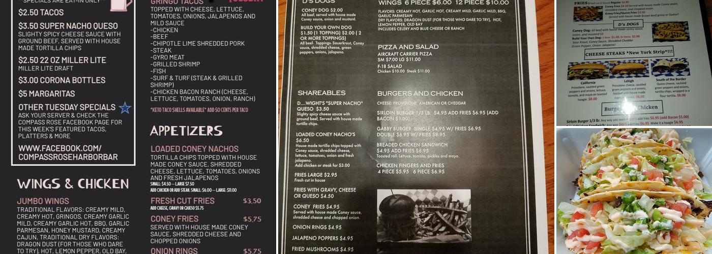 The Compass Rose Harbor Bar Menu