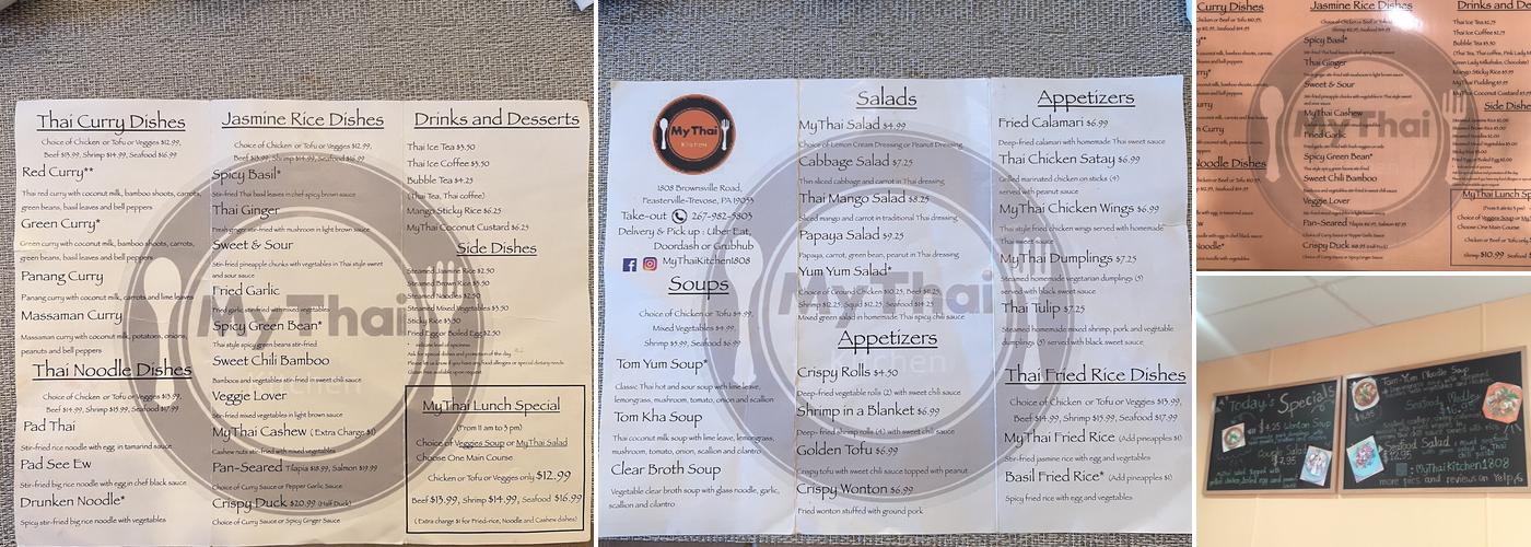 MyThai Kitchen Menu