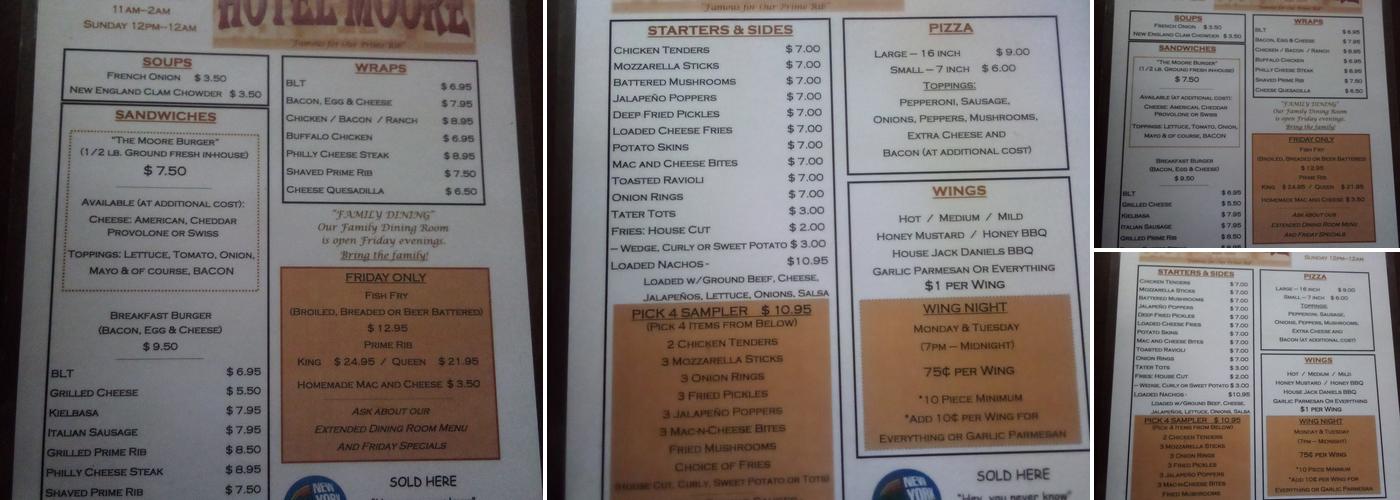 Moore's Menu