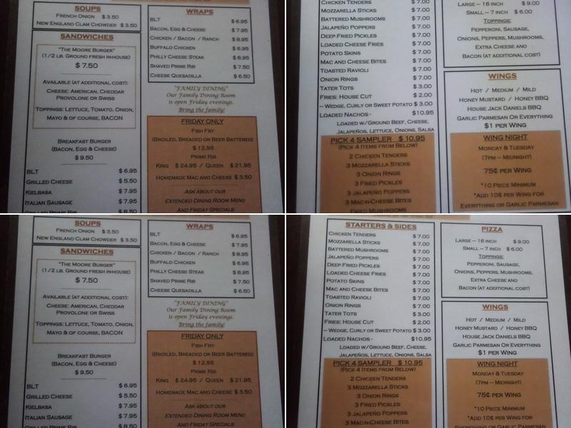 Moore's Menu