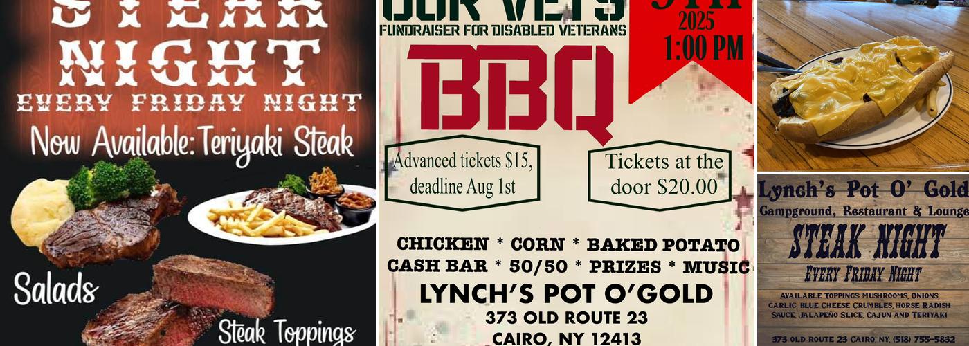 Lynch's Pot O' Gold Menu