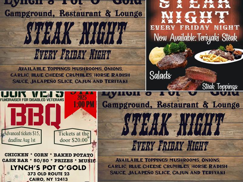 Lynch's Pot O' Gold Menu