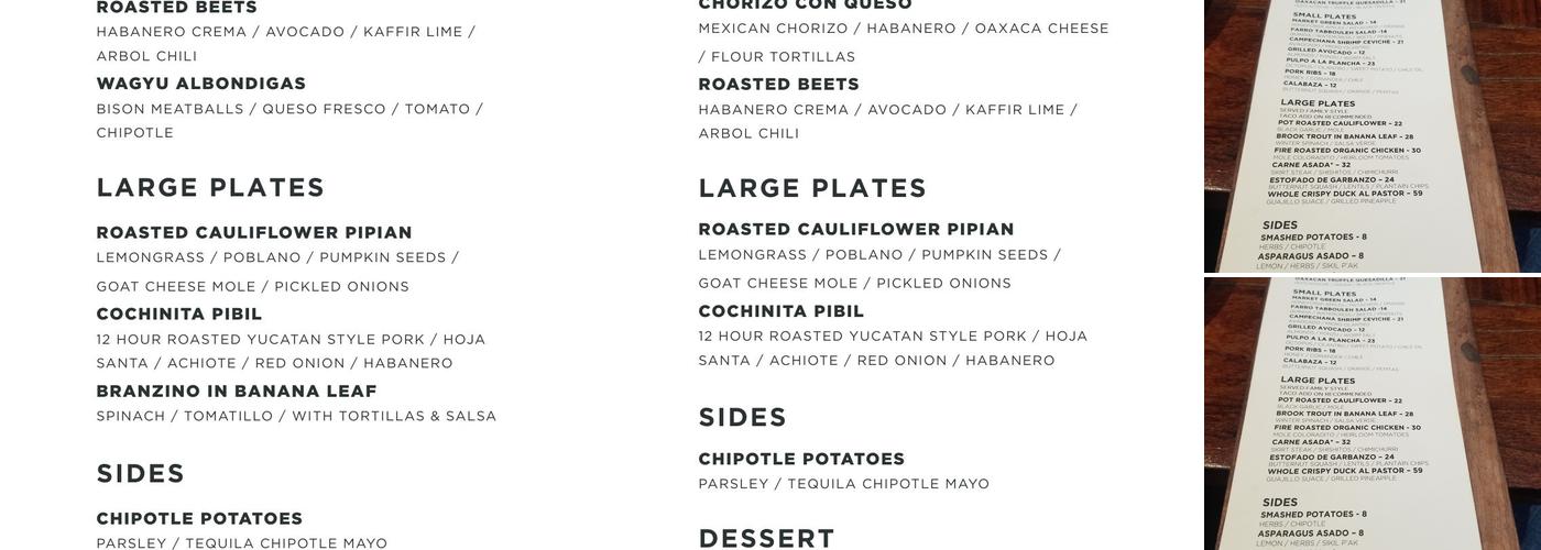 GITANO Garden of Love Menu
