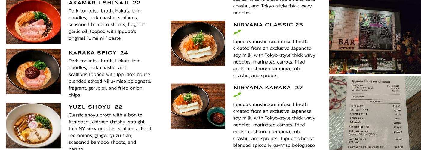 Ippudo NY Menu