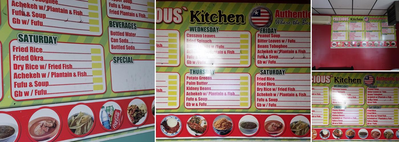 Precious Kitchen Menu