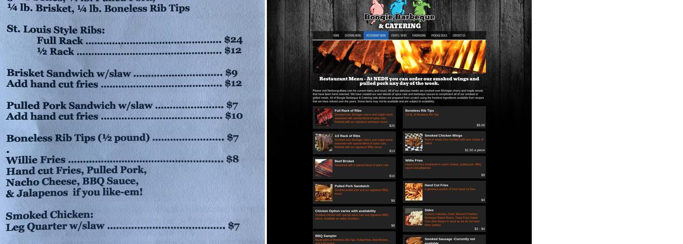 Boogie Barbeque and Catering Menu