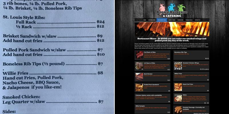 Boogie Barbeque and Catering Menu
