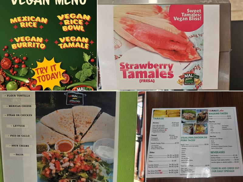 Tamales plus Menu