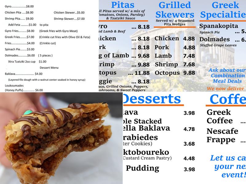 The Sweet Greek Grill Menu