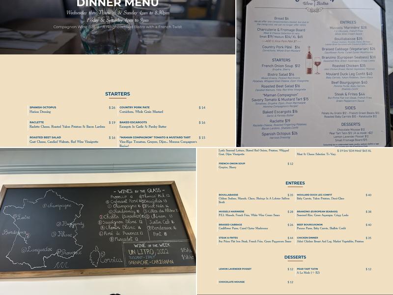 COMPAGNON Wine Bistro Menu