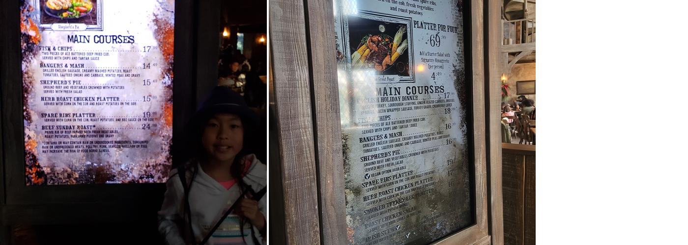 Hog's Head Pub Menu