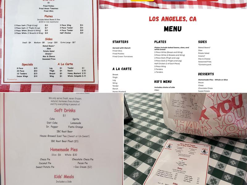 Gus’s World Famous Fried Chicken Menu