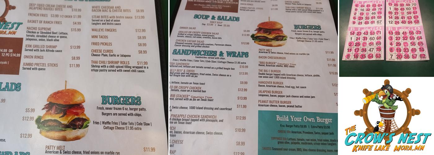 The Crow’s Nest Resort Menu