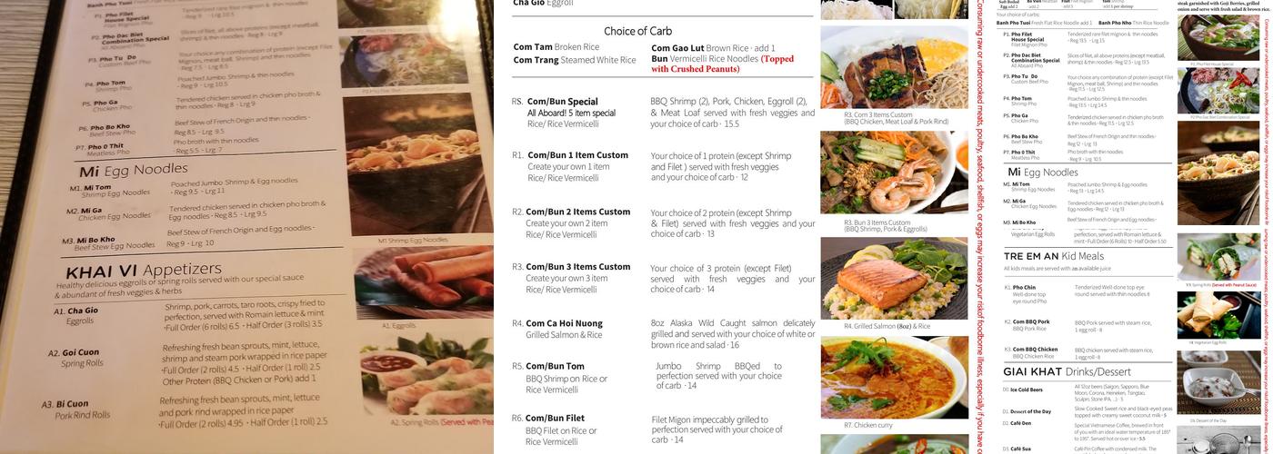 Pho Kitchen Menu