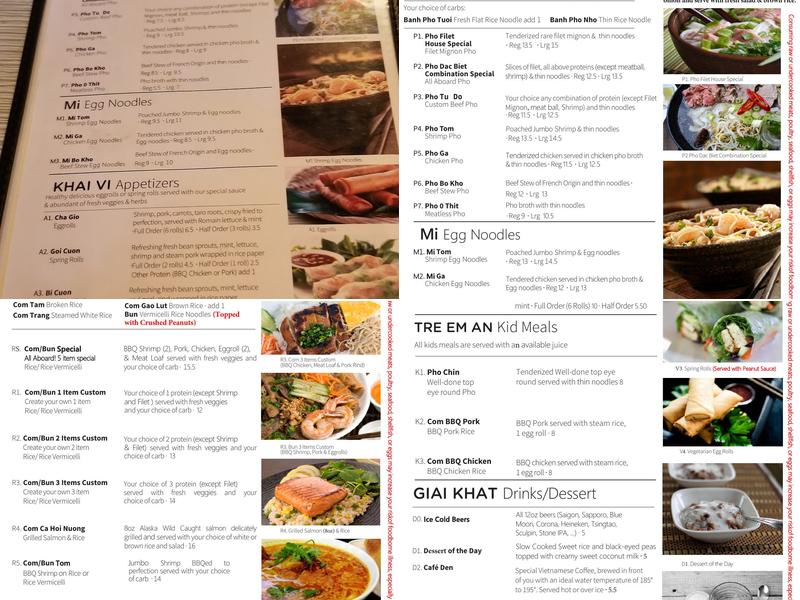 Pho Kitchen Menu