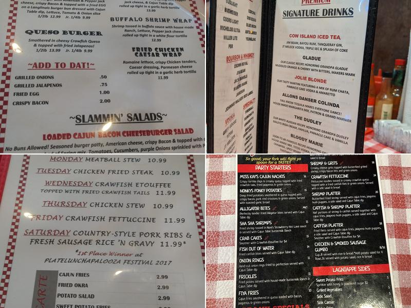The Cajun Table Menu