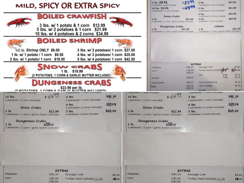 K-B's Boiling Shack Menu