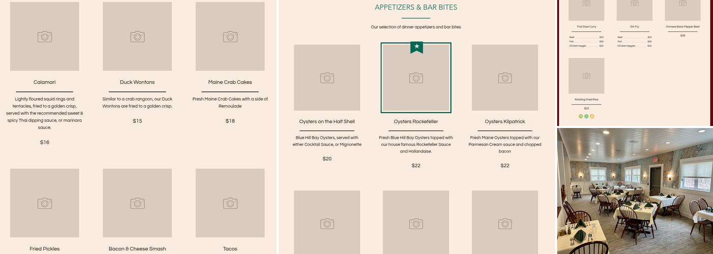 Crocker House Country Inn Menu