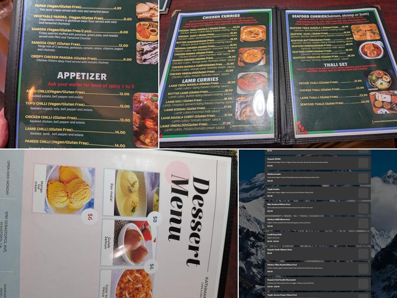 Kathmandu Cafe & Grill - Taste Of Nepal Menu