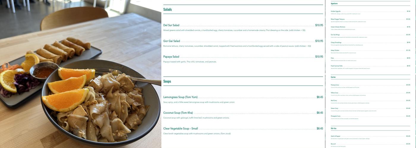 Gor Gai Thai Eatery Menu