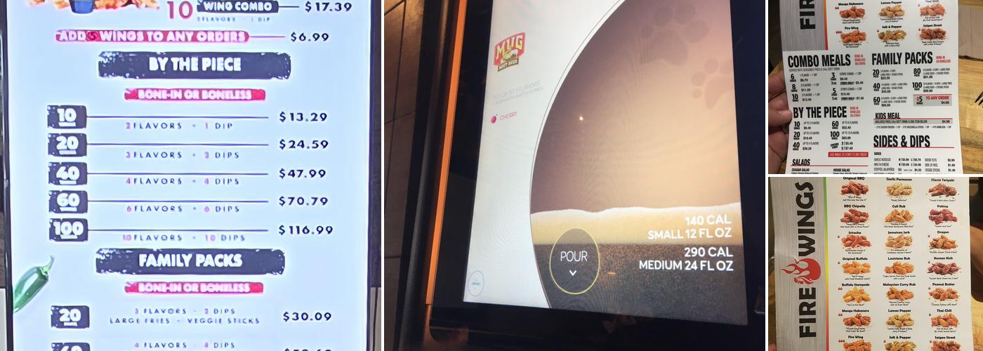 Fire Wings Howe Ave. Menu