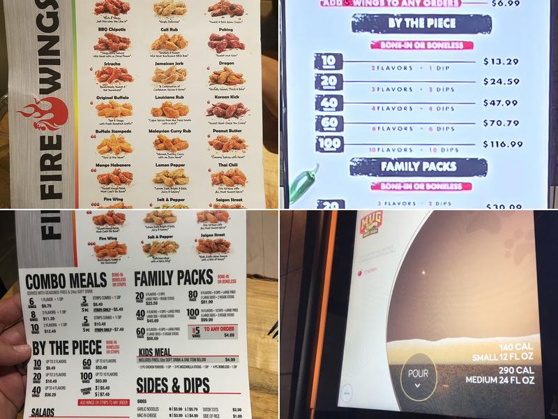 Fire Wings Howe Ave. Menu