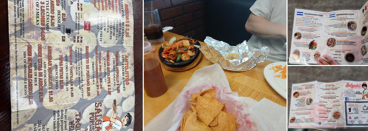 Salgado's Pupuseria y Taqueria Menu