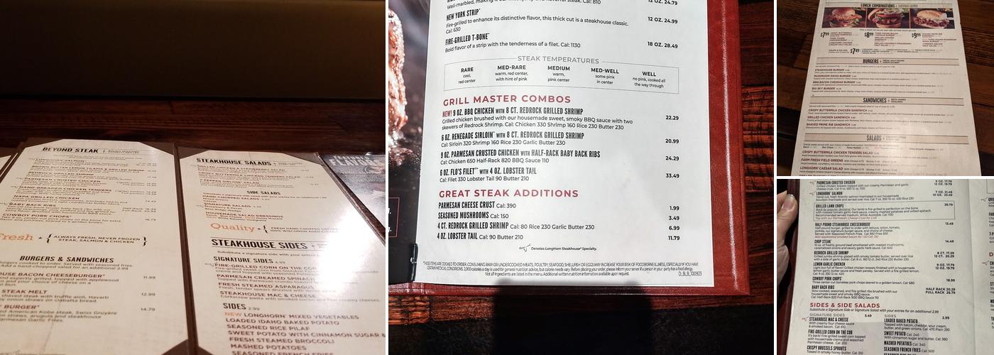 LongHorn Steakhouse Menu