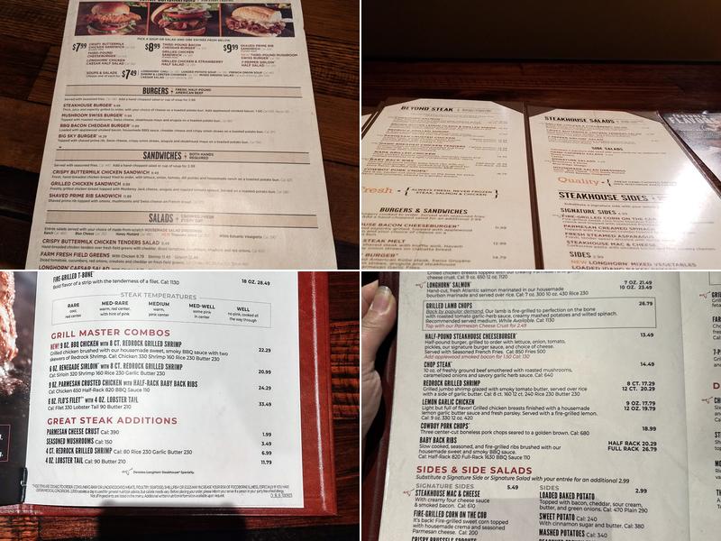 LongHorn Steakhouse Menu
