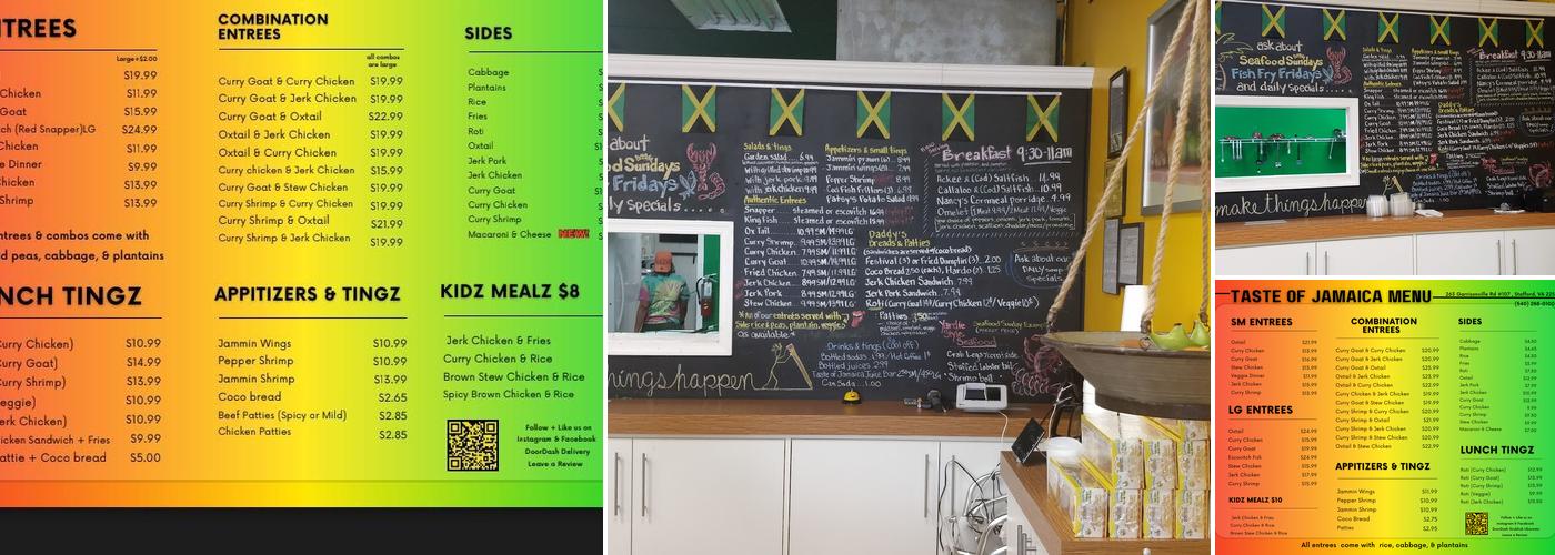 Taste of Jamaica Inc Menu