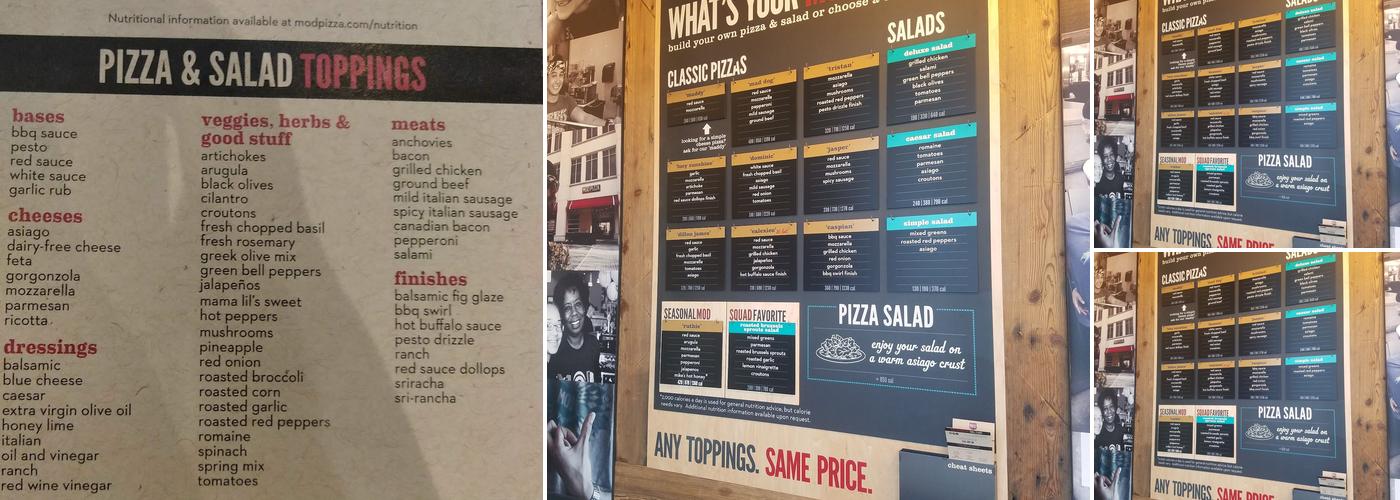 MOD Pizza Menu