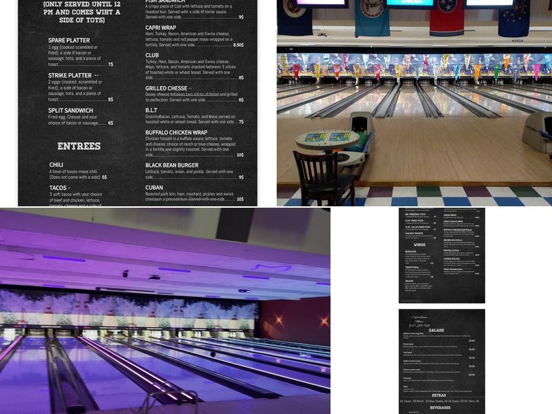 Capri Bowling Lanes Menu