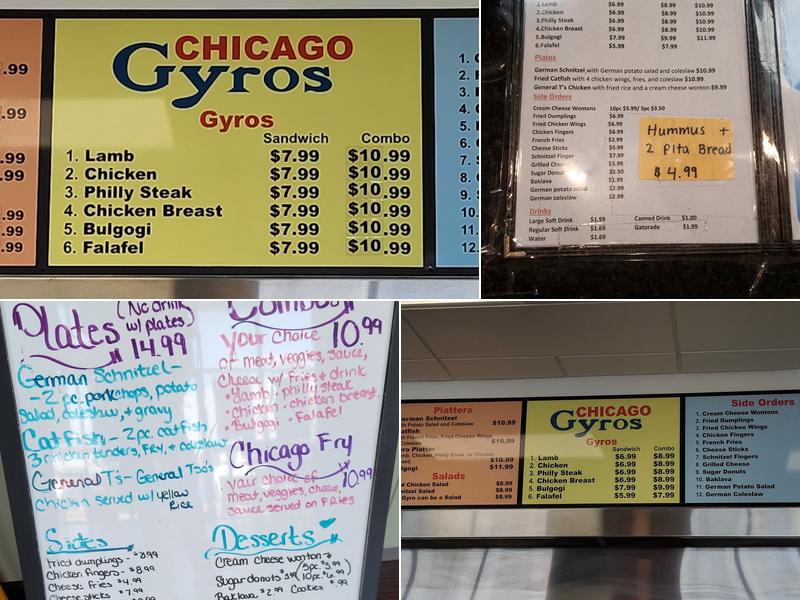 Chicago Gyros Menu