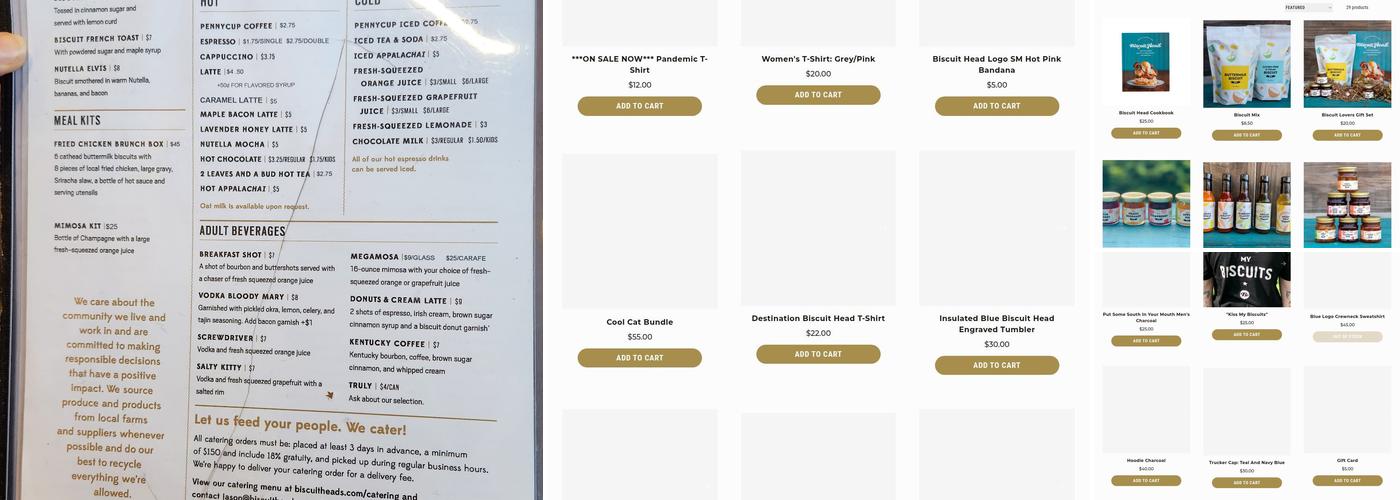 Biscuit Head Menu