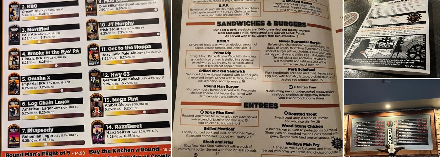 Round Man Brewing Co. Menu
