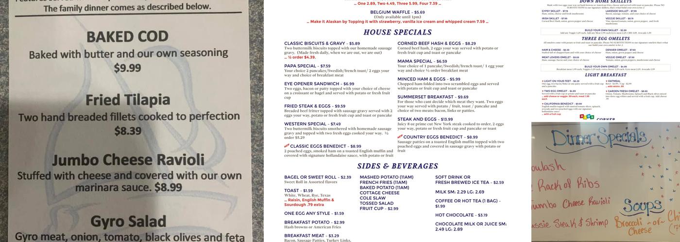 Lakeside Inn Menu