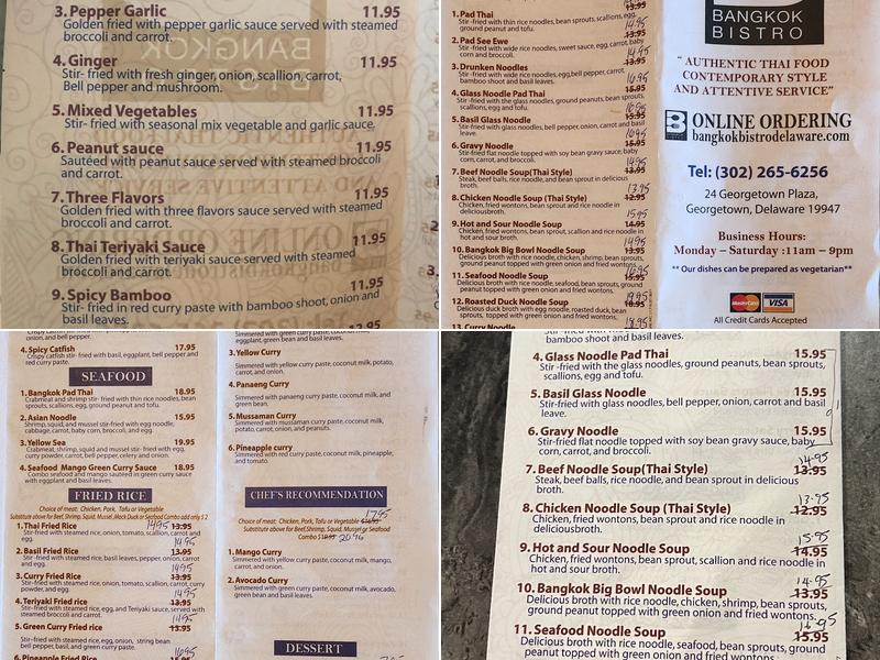 Thai Bistro Menu