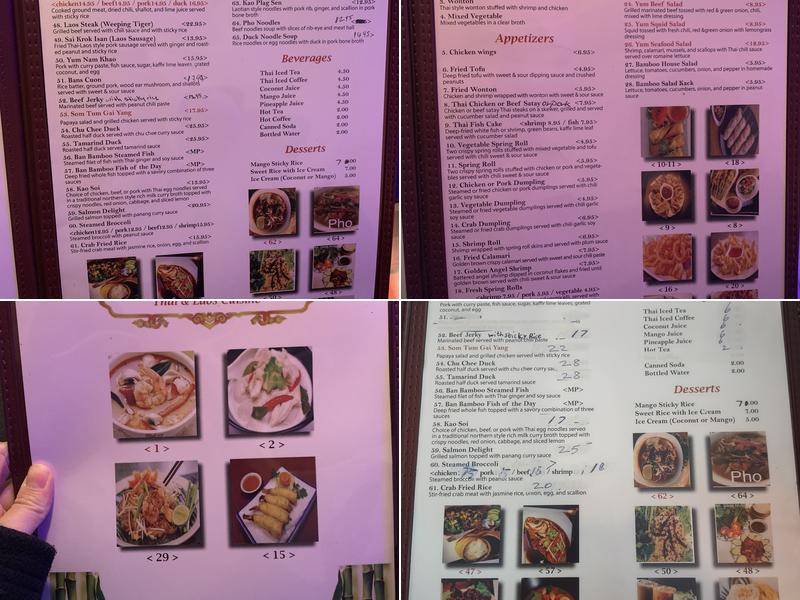 Ban Bamboo Menu
